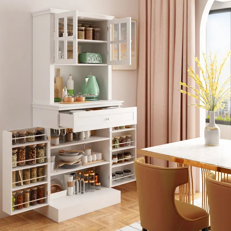 Mobile dispensa da cucina con vetrina e credenza