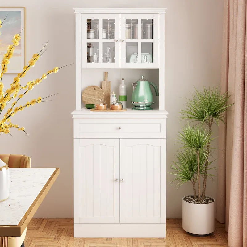 Mobile dispensa da cucina con vetrina e credenza