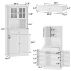 Mobile dispensa da cucina con vetrina e credenza