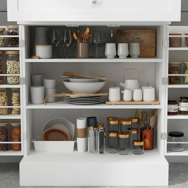 Mobile dispensa da cucina con vetrina e credenza