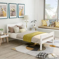 Letto a piattaforma in legno con testiera