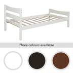 Letto a piattaforma in legno con testiera