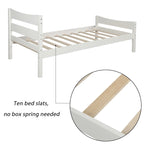 Letto a piattaforma in legno con testiera