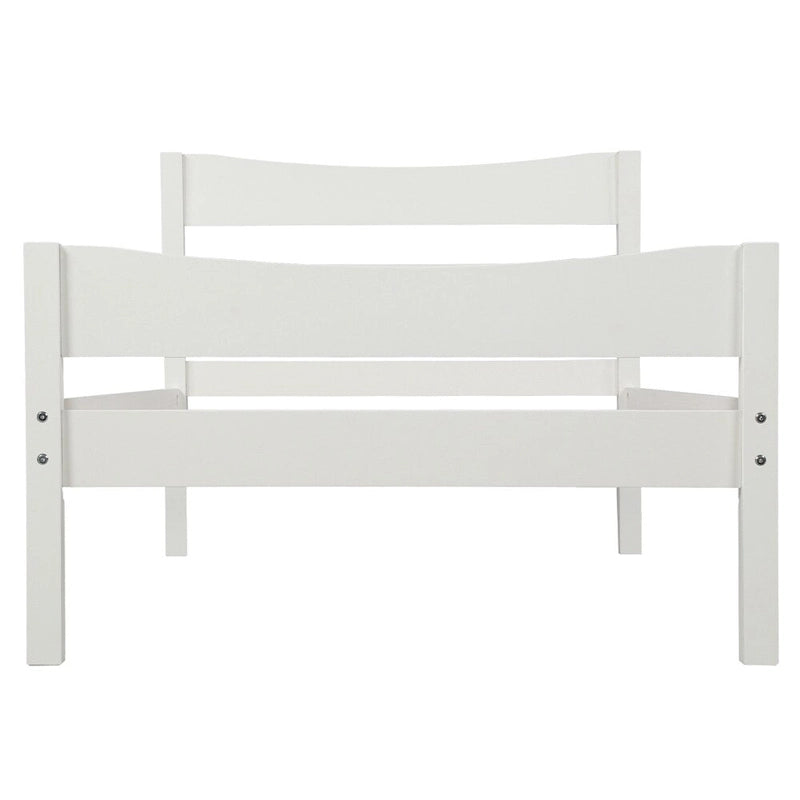 Letto a piattaforma in legno con testiera