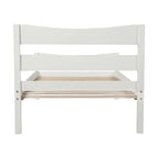 Letto a piattaforma in legno con testiera