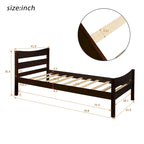 Letto a piattaforma in legno con testiera