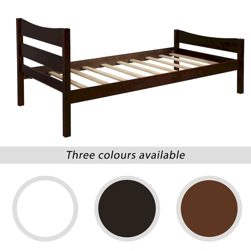Letto a piattaforma in legno con testiera