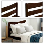Letto a piattaforma in legno con testiera