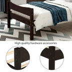 Letto a piattaforma in legno con testiera