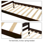 Letto a piattaforma in legno con testiera