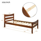 Letto a piattaforma in legno con testiera