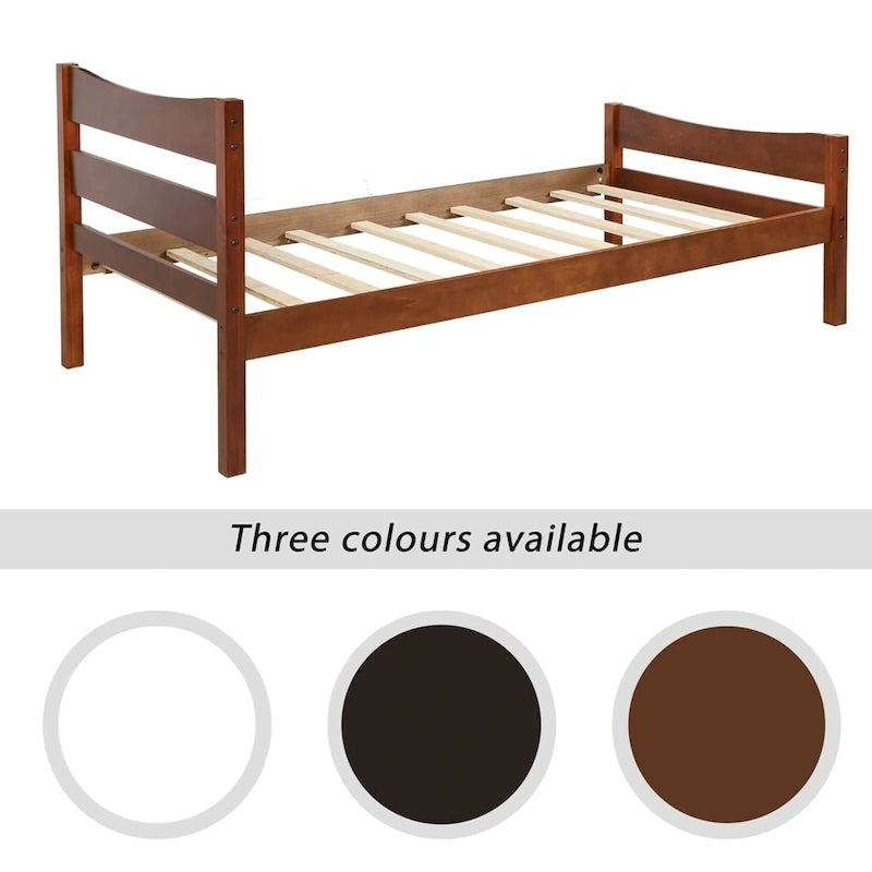 Letto a piattaforma in legno con testiera