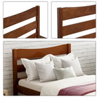 Letto a piattaforma in legno con testiera