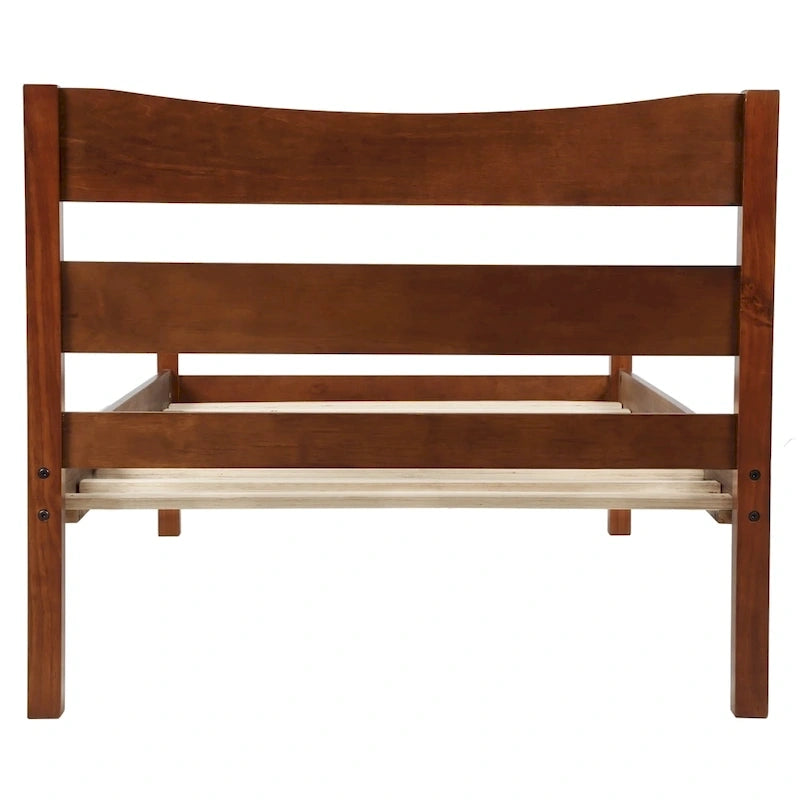 Letto a piattaforma in legno con testiera