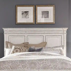 Testiera letto matrimoniale - Finitura Marrone Invecchiato e Bianco Antico