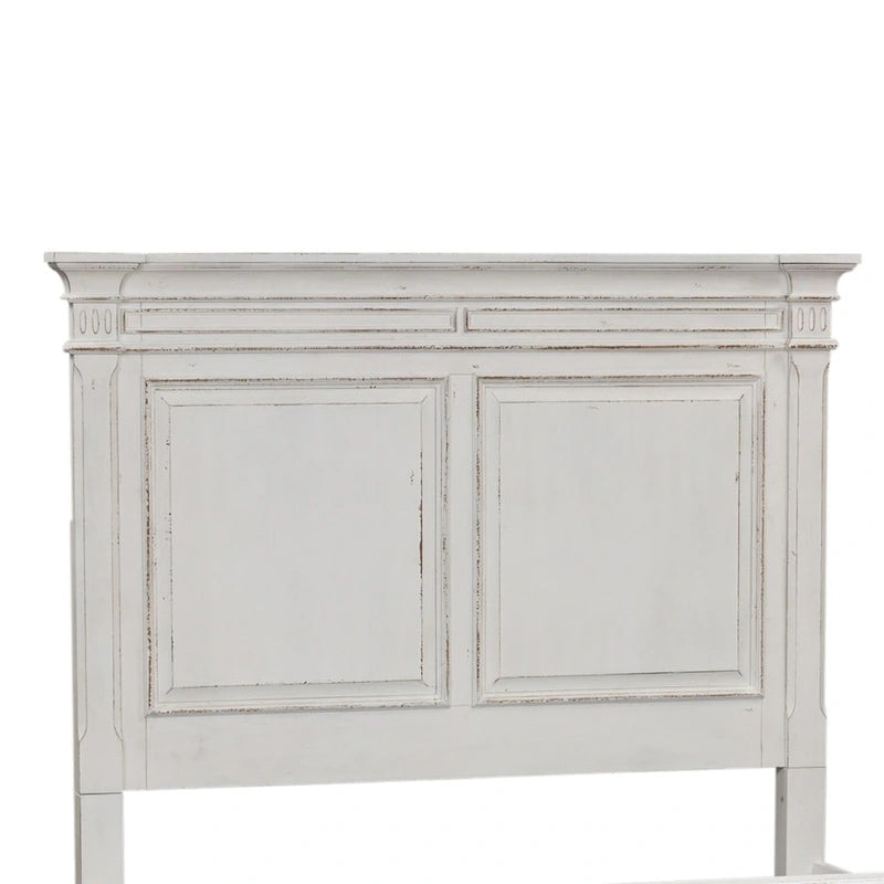 Testiera letto matrimoniale - Finitura Marrone Invecchiato e Bianco Antico