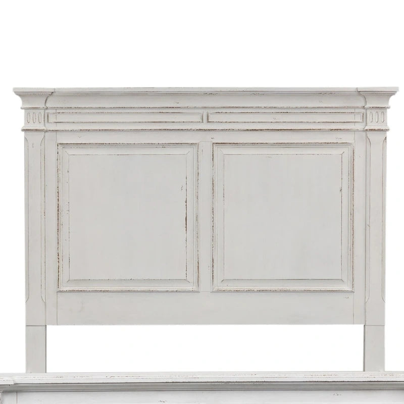 Testiera letto matrimoniale - Finitura Marrone Invecchiato e Bianco Antico