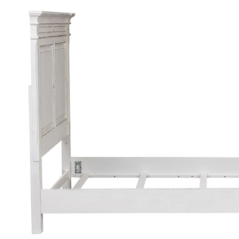 Testiera letto matrimoniale - Finitura Marrone Invecchiato e Bianco Antico