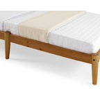 Letto a piattaforma singolo in legno massello con testiera a doghe
