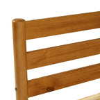Letto a piattaforma singolo in legno massello con testiera a doghe