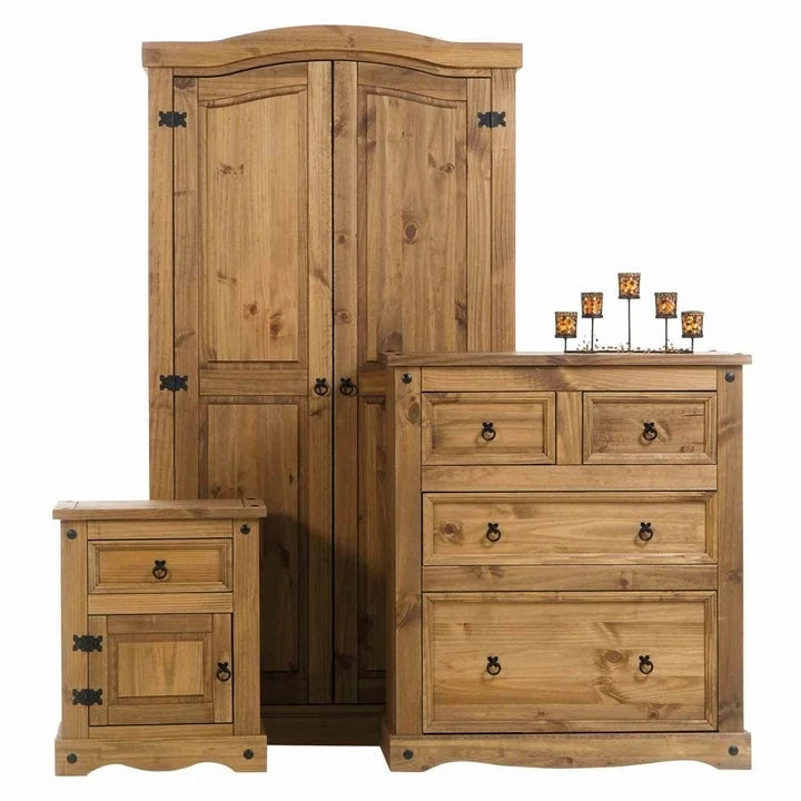 Comodino in legno con 1 anta e 1 cassetto