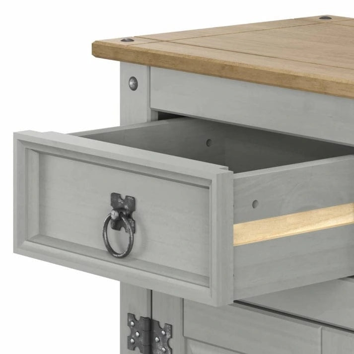 Comodino in legno con 1 anta e 1 cassetto