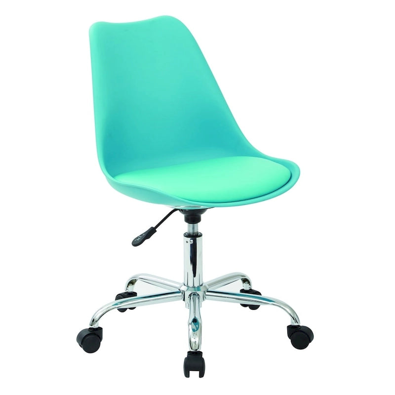 Sedia da ufficio pneumatica con base cromata