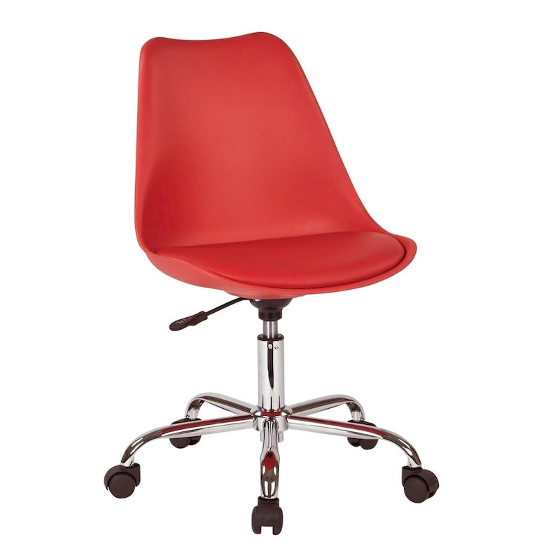 Sedia da ufficio pneumatica con base cromata