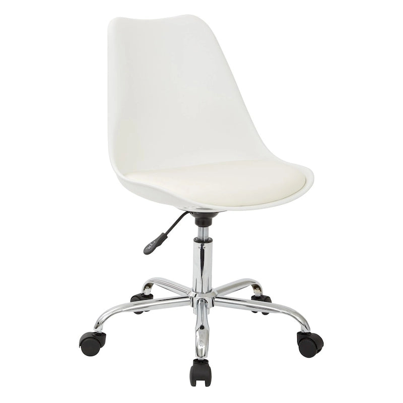 Sedia da ufficio pneumatica con base cromata