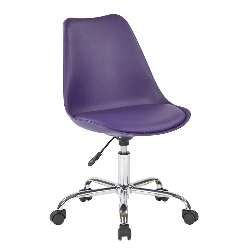 Sedia da ufficio pneumatica con base cromata