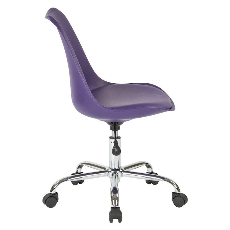 Sedia da ufficio pneumatica con base cromata