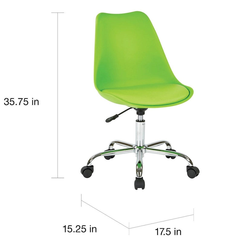 Sedia da ufficio pneumatica con base cromata