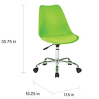 Sedia da ufficio pneumatica con base cromata