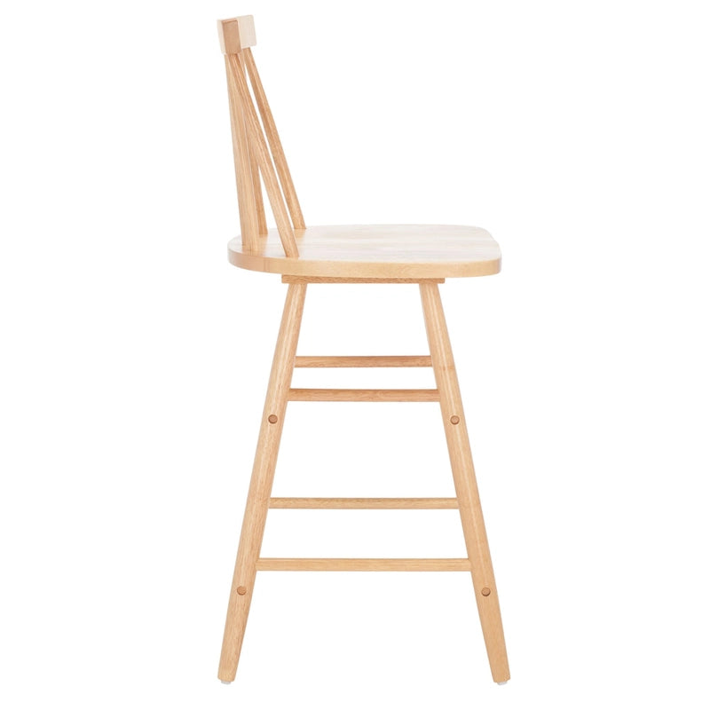 Sgabello da banco in legno con schienale a fuso - 43,18 cm L x 43,18 cm P x 96,52 cm A