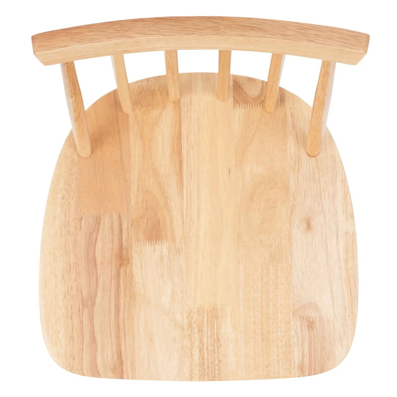 Sgabello da banco in legno con schienale a fuso - 43,18 cm L x 43,18 cm P x 96,52 cm A