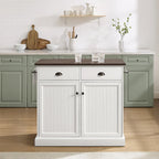 Isola da cucina in stile costiero con mobili contenitori e cassetti