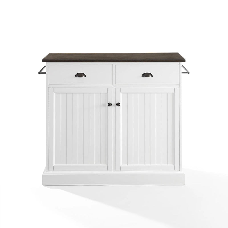 Isola da cucina in stile costiero con mobili contenitori e cassetti