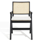 Poltrona in Rattan con Struttura in Legno di Frassino e Cuscino - 53L x 58P x 86A cm
