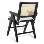 Poltrona in Rattan con Struttura in Legno di Frassino e Cuscino - 53L x 58P x 86A cm