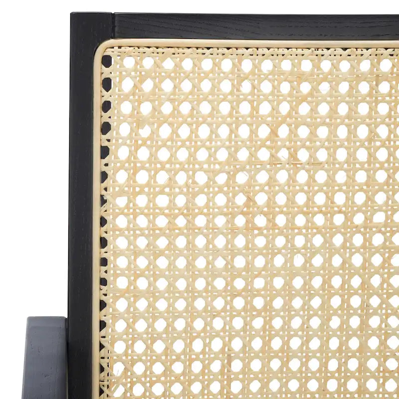Poltrona in Rattan con Struttura in Legno di Frassino e Cuscino - 53L x 58P x 86A cm