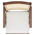 Poltrona in Rattan con Struttura in Legno di Frassino e Cuscino - 53L x 58P x 86A cm