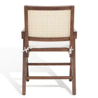 Poltrona in Rattan con Struttura in Legno di Frassino e Cuscino - 53L x 58P x 86A cm