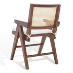 Poltrona in Rattan con Struttura in Legno di Frassino e Cuscino - 53L x 58P x 86A cm
