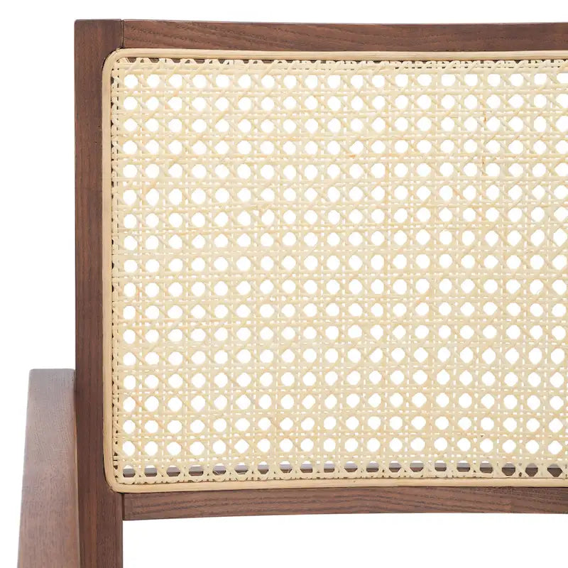 Poltrona in Rattan con Struttura in Legno di Frassino e Cuscino - 53L x 58P x 86A cm