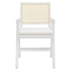 Poltrona in Rattan con Struttura in Legno di Frassino e Cuscino - 53L x 58P x 86A cm