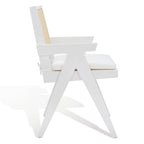 Poltrona in Rattan con Struttura in Legno di Frassino e Cuscino - 53L x 58P x 86A cm