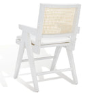 Poltrona in Rattan con Struttura in Legno di Frassino e Cuscino - 53L x 58P x 86A cm