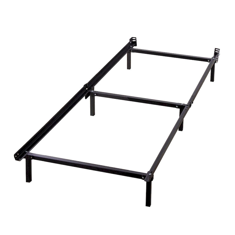 Telaio letto singolo in acciaio con supporto a 6 gambe