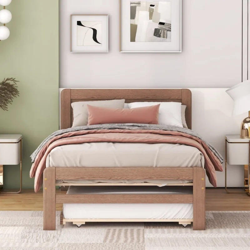 Struttura letto singola con 2 cassetti portaoggetti