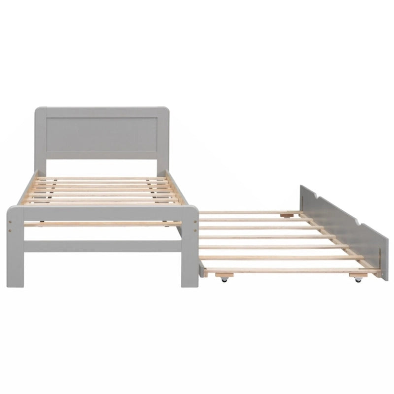 Struttura letto singola con 2 cassetti portaoggetti